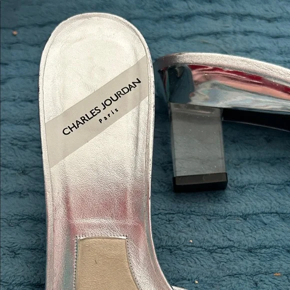 Charles Jourdan Silver Knot Heels - Picture 2 of 5